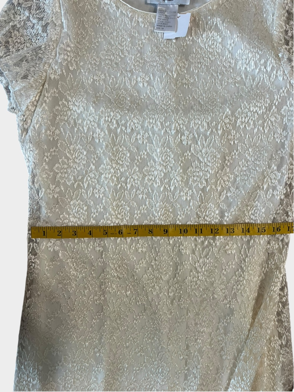 Ronni Nicole by Ouida Ivory Floral Lace Maxi Dress Size 18 Formal - Picture 10 of 12